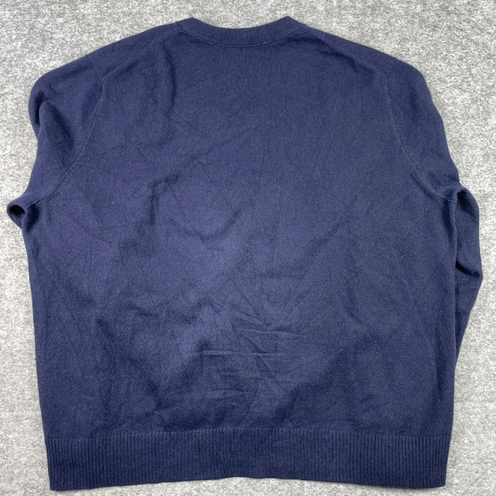 Banana Republic Sweater Mens XXL Navy Blue 100% Cashmere Crewneck Long Sleeve